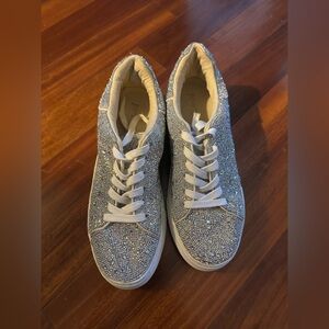 Betsy Johnson Sidny Sparkling Silver Sneakers